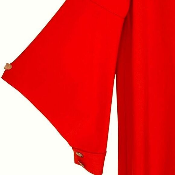 Scapa Lauren Perre Womens Long Flared‎ Sleeve Tunic Shift Dress Tomato Small - Picture 3 of 10